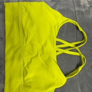 Lululemon Athletica Neon Yellow Strappy Sports Bra